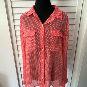 Old Navy Pink Boxy Long Sleeve Button Down